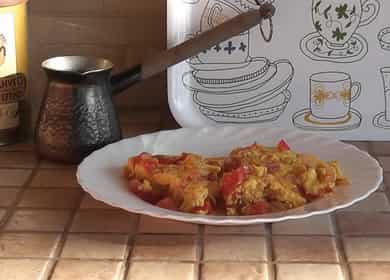 Fried tomato omelet na may mga itlog 🍅