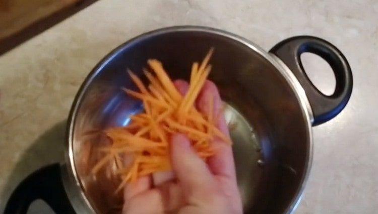 grattugiare le carote.