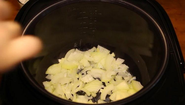 Per cucinare, tritare la cipolla