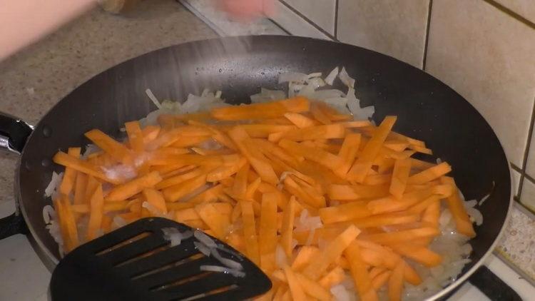 Fry zelenina na vaření