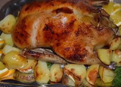 Wie lernt man eine leckere Ente mit Kartoffeln im Ofen zu kochen?