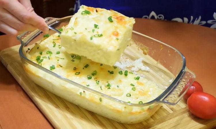 Sült karfiol sajttal a sütőben, lépésről lépésre fotó szerint