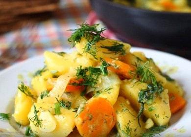 Карто Perunahautto porkkanoiden ja sipulien kanssa