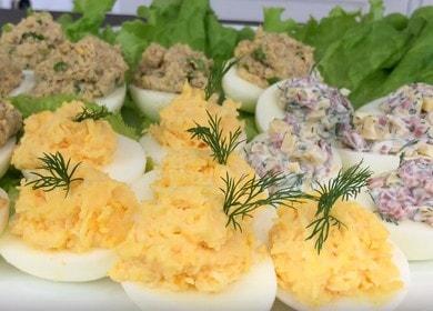 البيض المحشو - ثلاثة أنواع من الطبقة