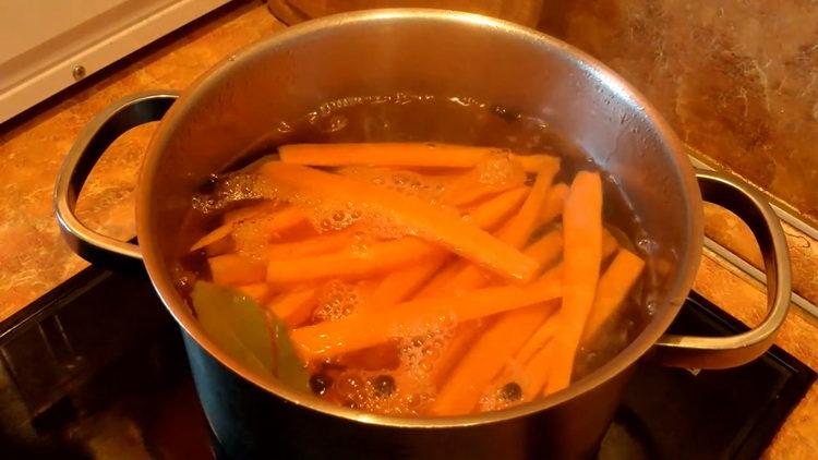 paruoškite morkas