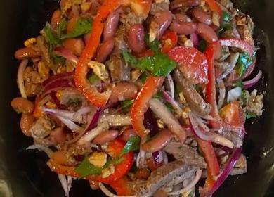 Tiflis-Salat mit Rindfleisch, ohne Mayonnaise