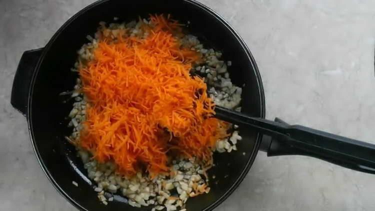 friggere cipolle e carote