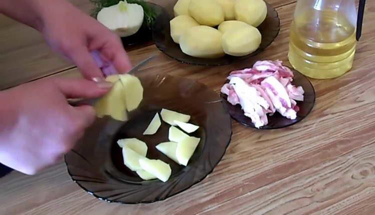 geschnittene Kartoffeln