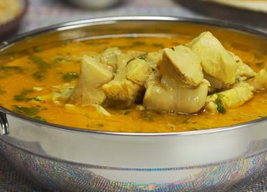 Pollo al curry in cocco  Latte - Ricetta indiana