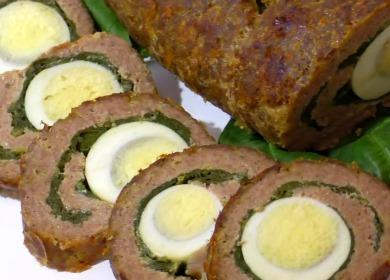 Meatloaf na may  egg at spinach