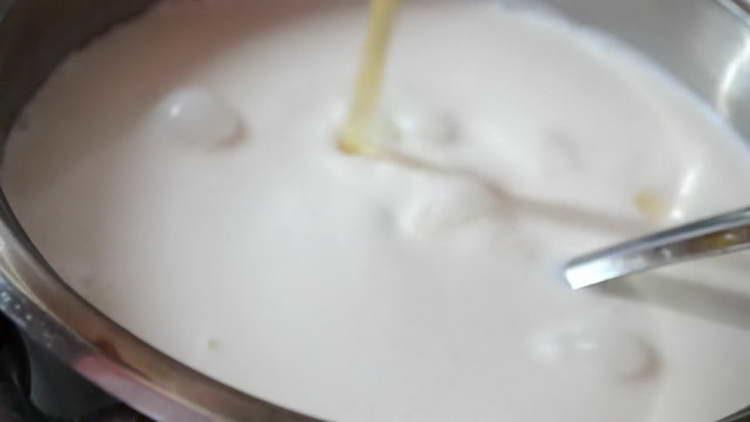 ibuhos ang gelatin sa cream