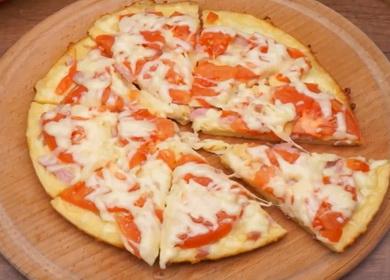Ang pizza sa isang pan sa 10 minuto  sunud-sunod na recipe na may larawan